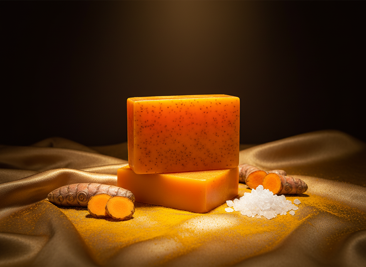 Turmeric brightening soap glow bar natural skincare 
melanin rich skin GLOWRIUS handcrafted beauty